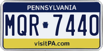 PA license plate MQR7440