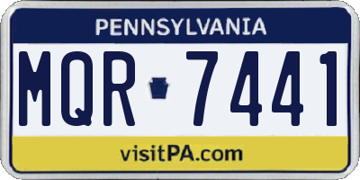 PA license plate MQR7441