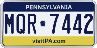 PA license plate MQR7442