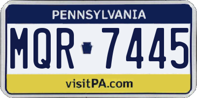 PA license plate MQR7445