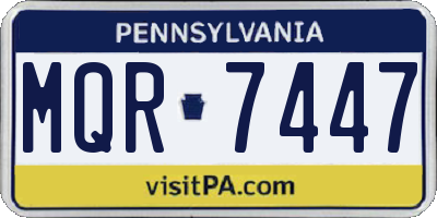 PA license plate MQR7447