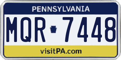PA license plate MQR7448