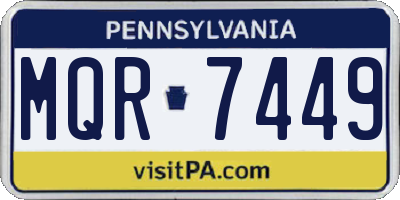 PA license plate MQR7449