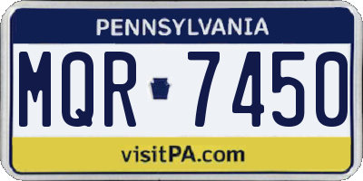 PA license plate MQR7450