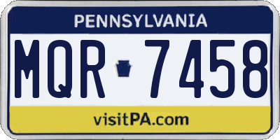 PA license plate MQR7458