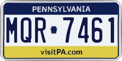 PA license plate MQR7461