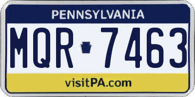 PA license plate MQR7463