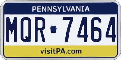 PA license plate MQR7464