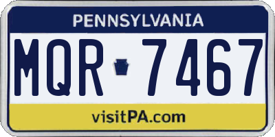 PA license plate MQR7467