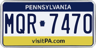 PA license plate MQR7470