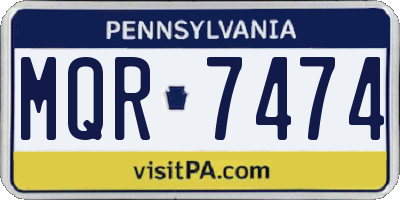 PA license plate MQR7474