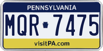 PA license plate MQR7475