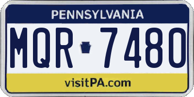 PA license plate MQR7480