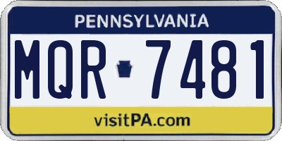 PA license plate MQR7481
