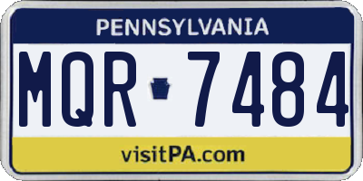 PA license plate MQR7484