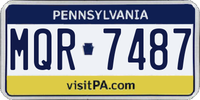 PA license plate MQR7487
