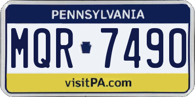 PA license plate MQR7490