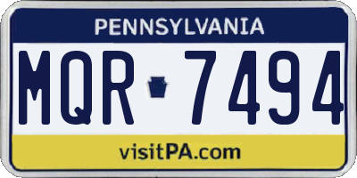 PA license plate MQR7494