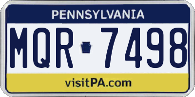 PA license plate MQR7498