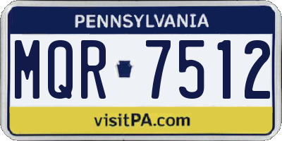 PA license plate MQR7512