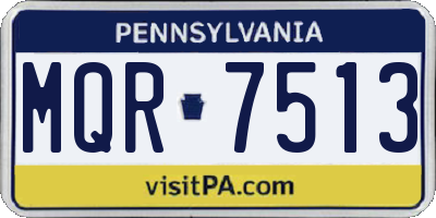 PA license plate MQR7513
