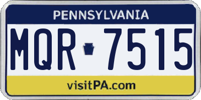 PA license plate MQR7515