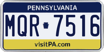PA license plate MQR7516