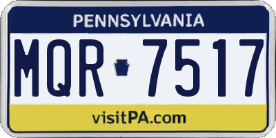 PA license plate MQR7517