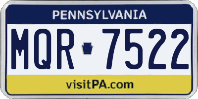 PA license plate MQR7522