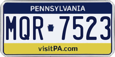 PA license plate MQR7523