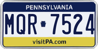 PA license plate MQR7524
