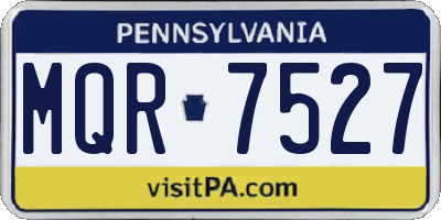 PA license plate MQR7527