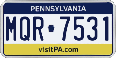 PA license plate MQR7531