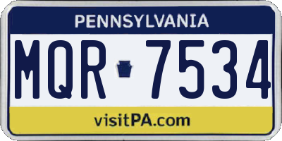 PA license plate MQR7534