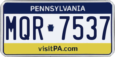 PA license plate MQR7537