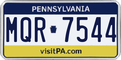 PA license plate MQR7544