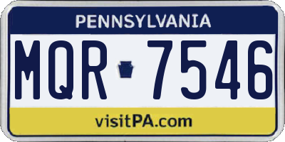 PA license plate MQR7546