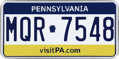 PA license plate MQR7548