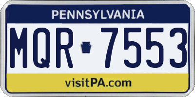 PA license plate MQR7553