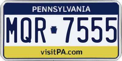 PA license plate MQR7555