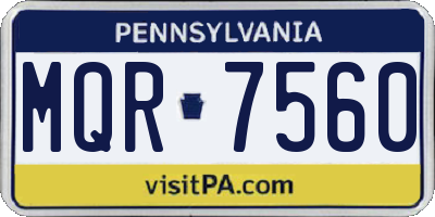 PA license plate MQR7560