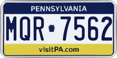 PA license plate MQR7562