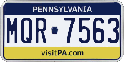 PA license plate MQR7563