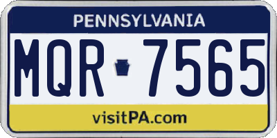 PA license plate MQR7565