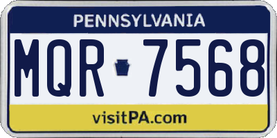 PA license plate MQR7568