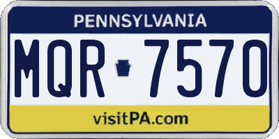 PA license plate MQR7570