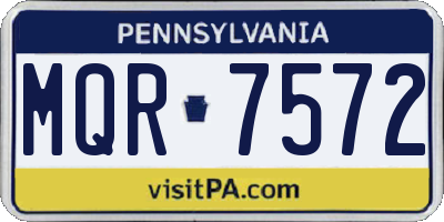 PA license plate MQR7572