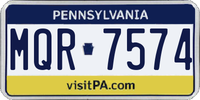 PA license plate MQR7574