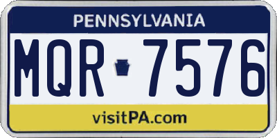 PA license plate MQR7576