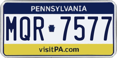 PA license plate MQR7577
